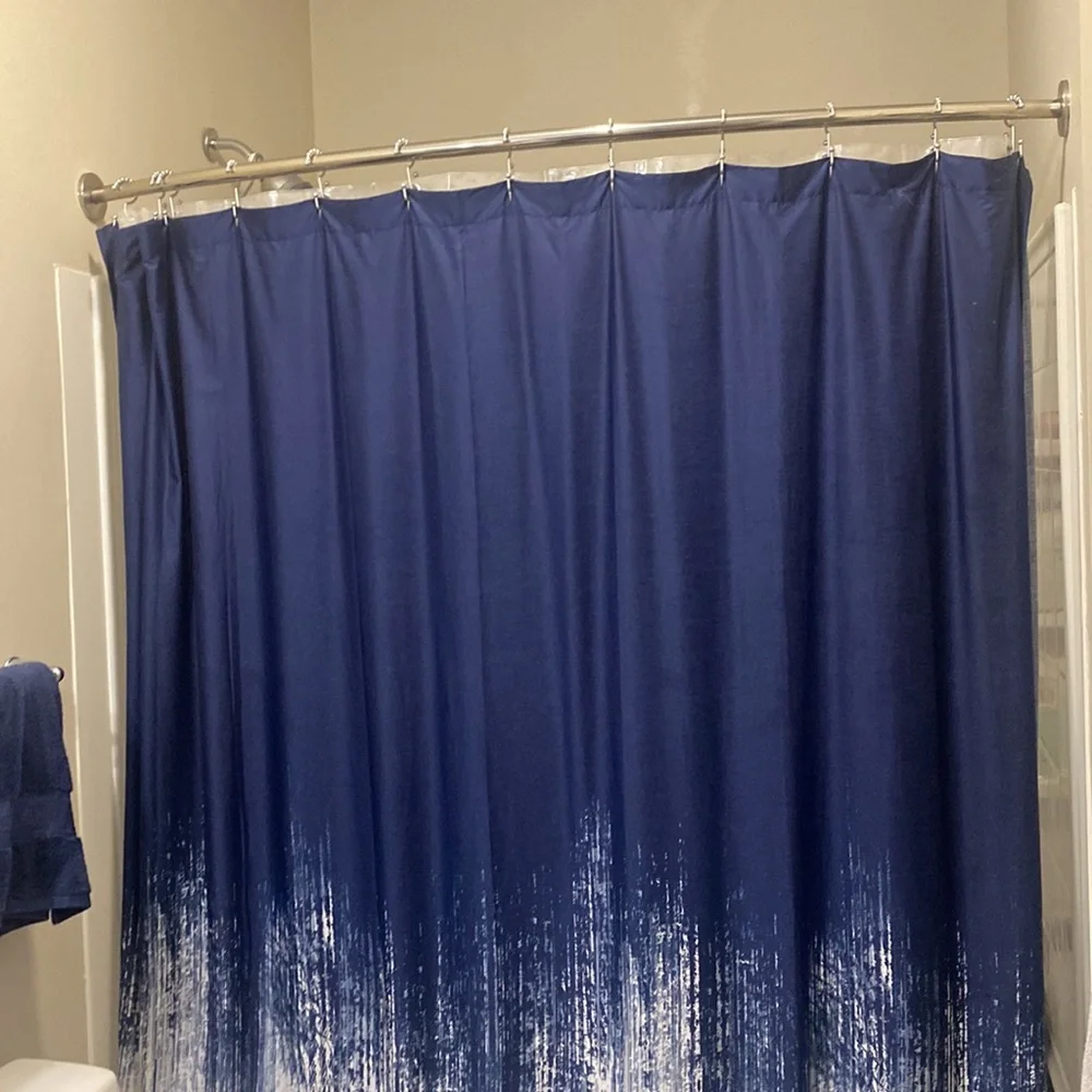 Blue and White Vince Camuto Shower Curtain